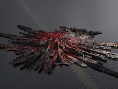 Crystal Magma Shard floor Sci fi  3D model