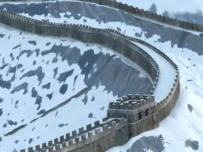 The Great Wall in winter 3D model
