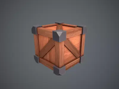 Box Stylized Low-poly 3D model