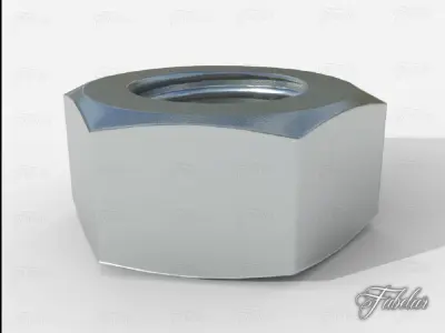 Bolt lowpoly hex nut Free low-poly 3D model