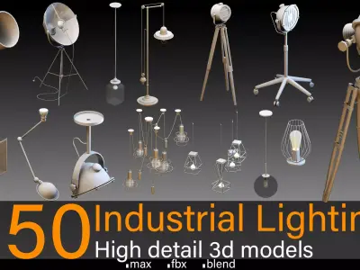 50- Industrial lightings 3D model