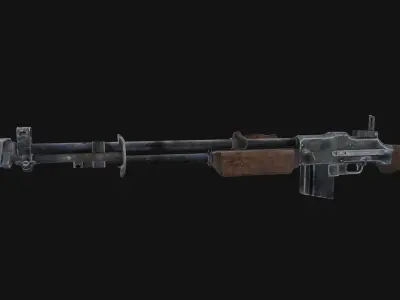 Browning M1918 Low-poly 3D model