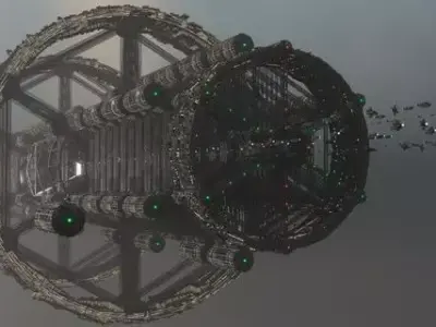 Cargo Space Station Low-poly 3D model