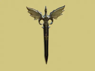Winged Dagger Weapon - Low Poly Asset Low-poly 3D model  Low-poly 3D model