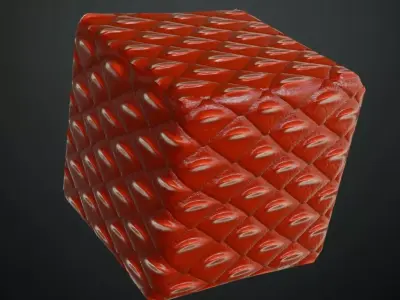 Red Reptile Lizard Scales Dragon Hide Material PBR Seamless Texture