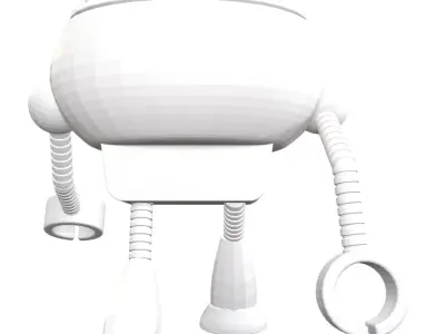 Hunch Back Robot Low-poly 3D model