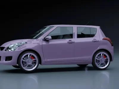 Generic pink hatchback 3D model