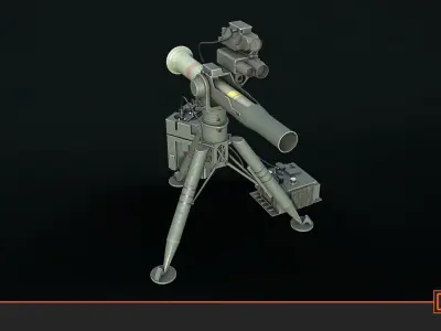 TOW-ATGM Low-poly 3D model