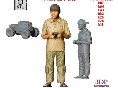 N1 Kids playing with RC cars 3D print model