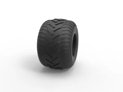 Monster Jam tire 30 Scale 1 to 25 3D print model