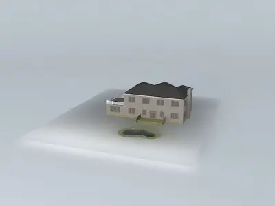 White Brick Mansion Free 3D model
