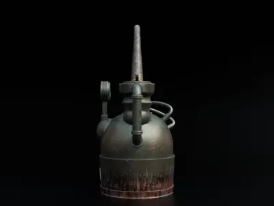 Vintage oil boiler Free low-poly 3D model