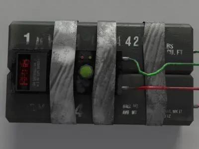 C4 Bomb Low-poly 3D model