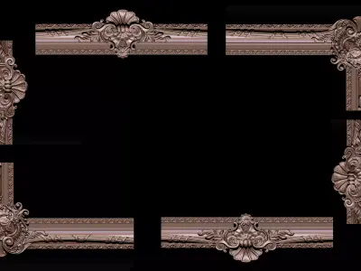 3D Frame - Wood Carving STL Model for CNC Router 3D print model 9