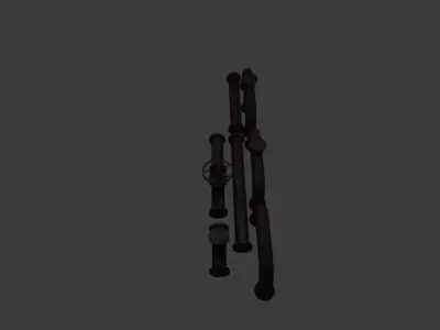 rusty pipes 3D model