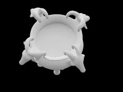 statue of four sheep is ritual vessel 3D print model