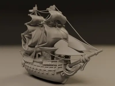 wooden ship 3D print model by CRS3D from CGTrader