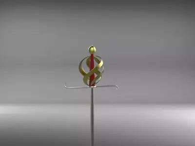 Sword golden Free 3D model