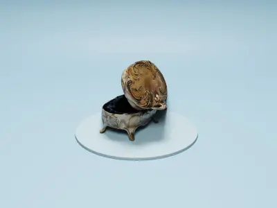 Golden chest 3D model