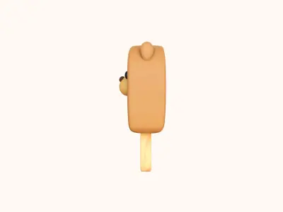 LowPoly Kawaii Bear Ice Cream Low-poly 3D model