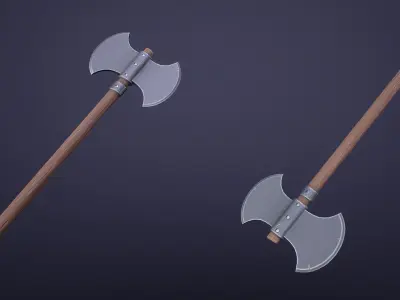 Stylized Battle Axe Low-poly 3D model buy