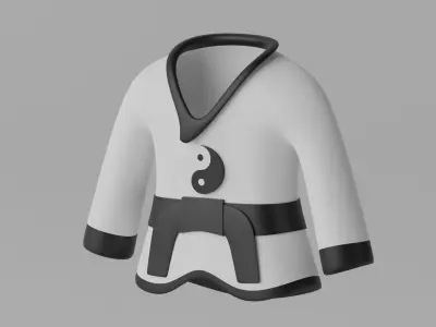 Kung Fu Tai Chi Uniform Suit 3D model