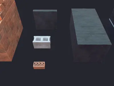 Concrete Brick Low-poly 3D model