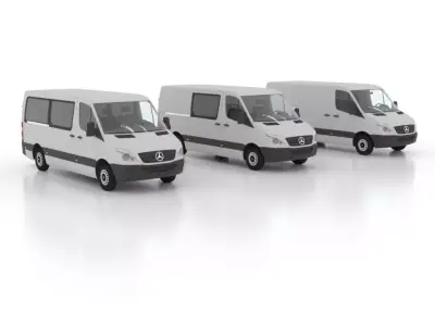 Mercedes Benz Sprinter L2H1 2009 Collection EU 3D Model Pack
