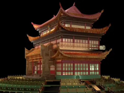 Chinese ancient  house  3D model purchase
