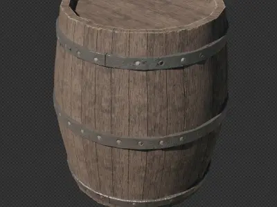 wooden barell free  Free low-poly 3D model