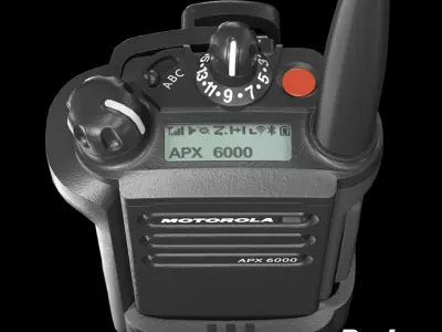 APX 6000 Radio and Case Low-poly 3D model