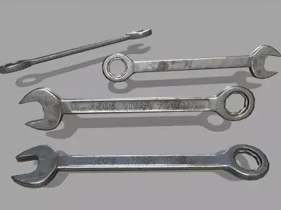 wrench Low-poly 3D model 4