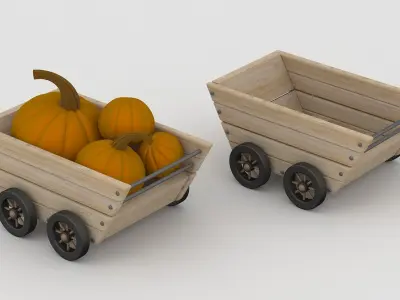 Wood Trolley  3D model purchase
