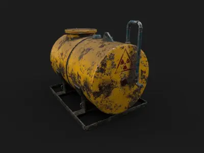 TANK CHEMICAL- OIL - High Quality Low-poly 3D model