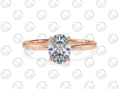 Ring 156 Oval shape with hidden signature diamond both side 3D print model
