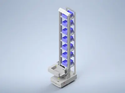 AGV with Three-way rotating grip - Smart warehouse 3D model