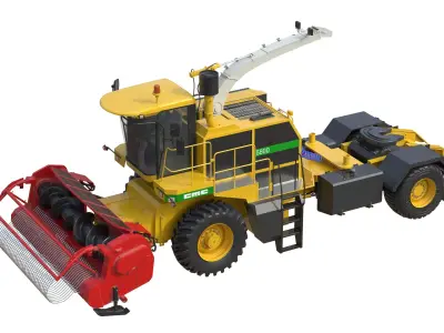 CMC Saturne 5800 Harvester With Trailer Low-poly 3D model