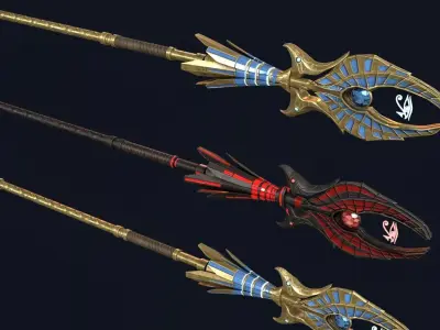 Staff of Horus Low-poly 3D model