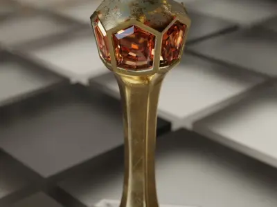 Vintage wine glass 3D model