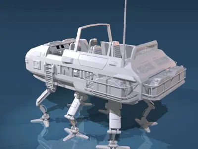 Sc-fi desert rover with legs 3D model
