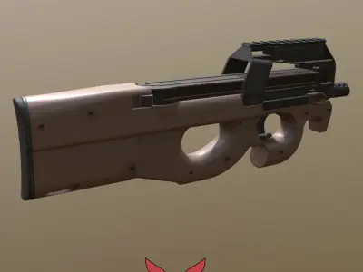 P90 Submachine Gun Low-poly 3D model