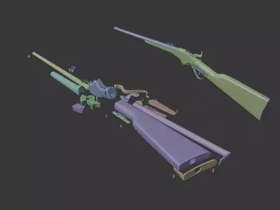 Spencer Carbine Repeater Rifle 3D model 3D model