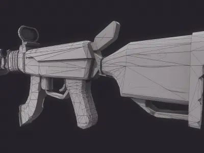 Stylized AK Low-poly 3D model