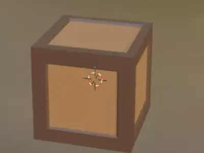 Low Poly Wooden Box Frame Low-poly 3D model