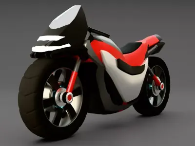 Stylized Bike Motorcycle 3D Model Blender Vehicle Asset Low-poly 3D model