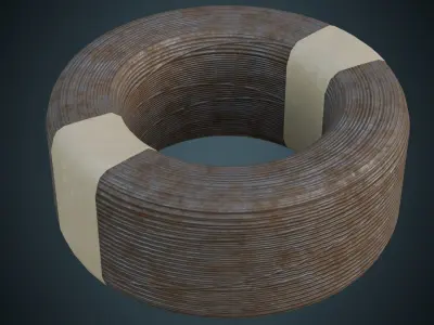 Steel Wire Rope 1B Low-poly 3D model