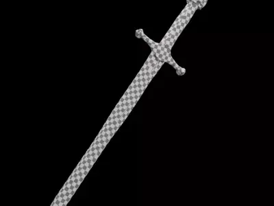 Classic Gold Hilt Longsword 3D model
