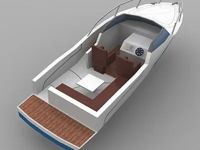 motor boat Low-poly 3D model get