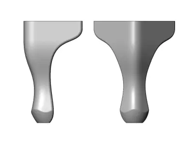 Antique Queen Anne Leg and Feet Relief 3D print model