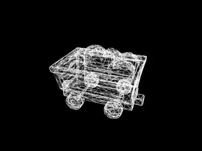 Low Poly Stylized Copper Mine Cart Low-poly 3D model